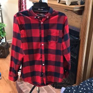 Plaid button down shirt